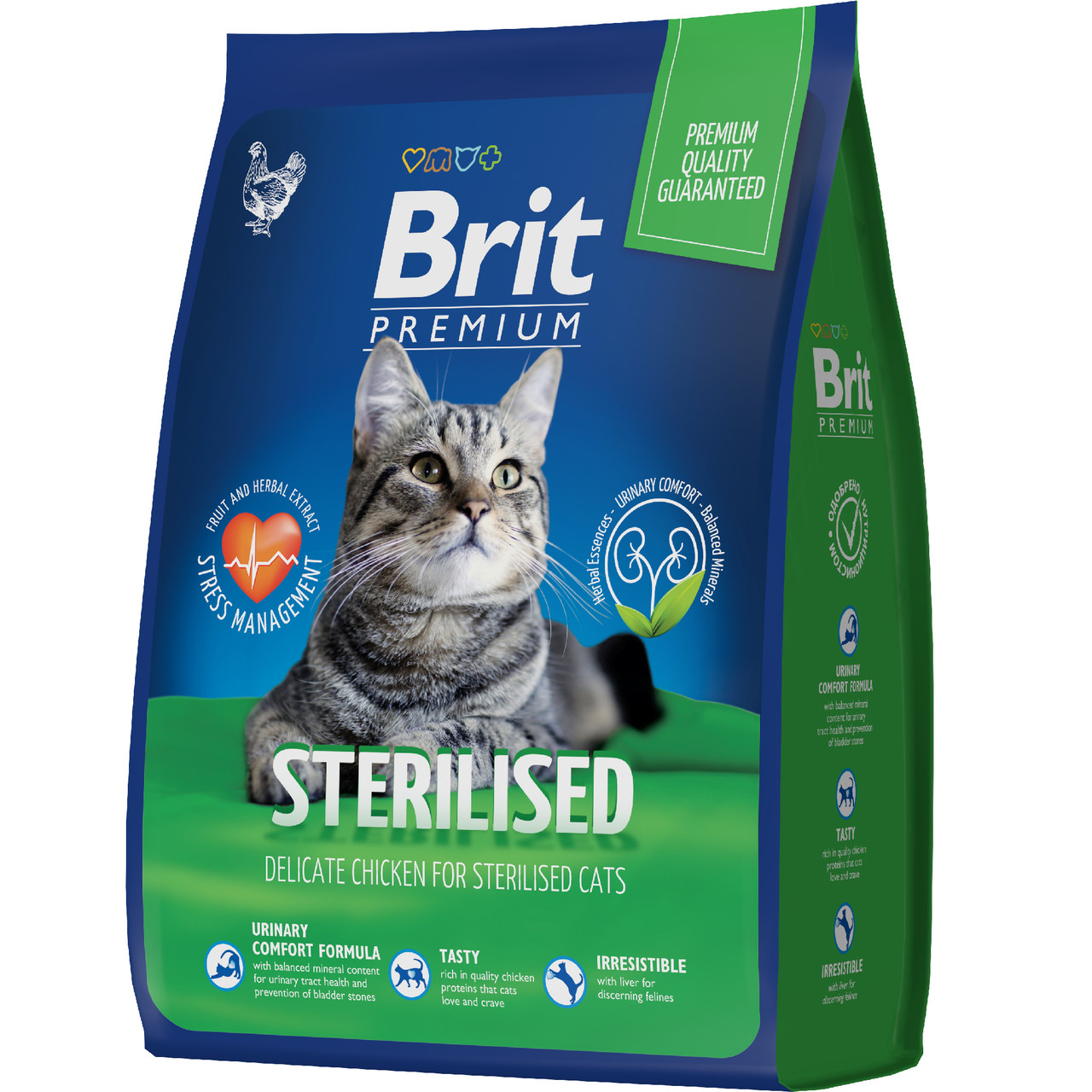 Brit Premium Sterilised Cat (Курица), 2 кг - фото 4 - id-p208676191