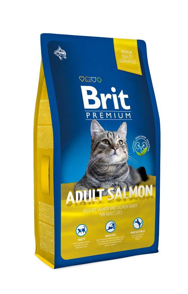 Brit Premium Adult Cat (Лосось), 8 кг - фото 1 - id-p208676192