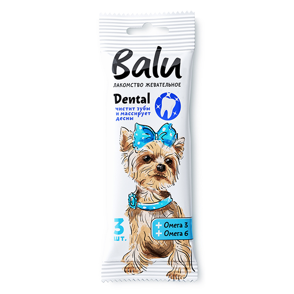 Balu Dental Лакомство для собак с омега 3, омега 6, 36 гр - фото 1 - id-p208678849
