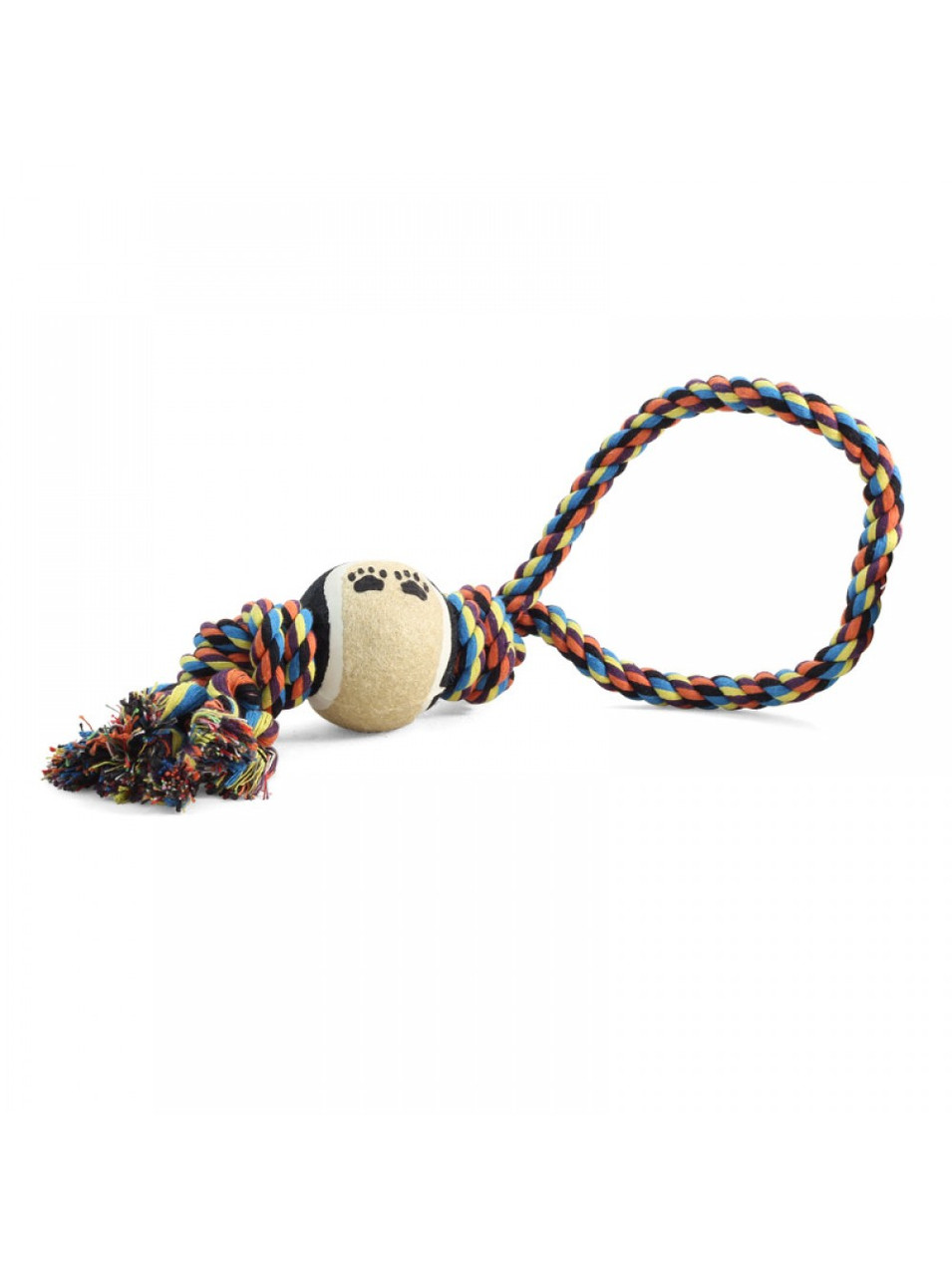 Игрушка для собак TRIOL Веревка с петлей 2 узла и мяч, 450 мм - фото 1 - id-p208678851