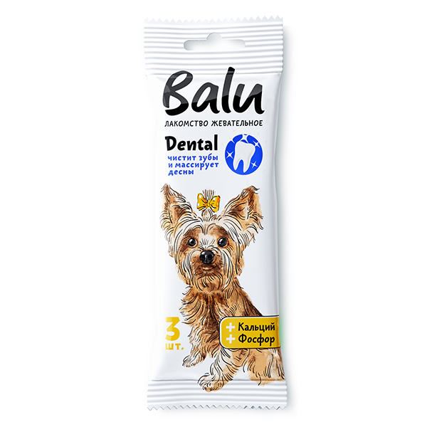 Лакомство для собак Balu Dental с кальцием и фосфором, 36 гр - фото 1 - id-p208678856