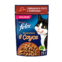 Felix Sensations для кошек (Говядина с томатами в соусе), 85 гр