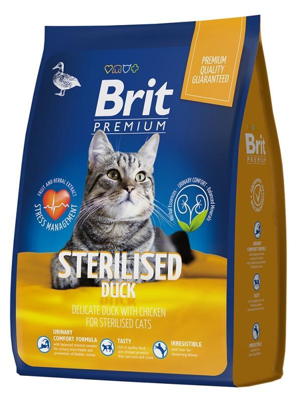 Brit Premium Sterilised Cat (Утка), 2 кг - фото 1 - id-p208676545