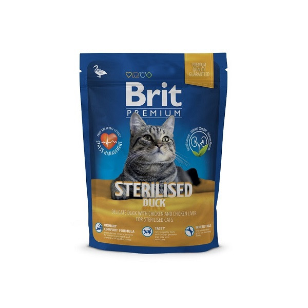 Brit Premium Sterilised Cat (Утка), 2 кг - фото 4 - id-p208676545