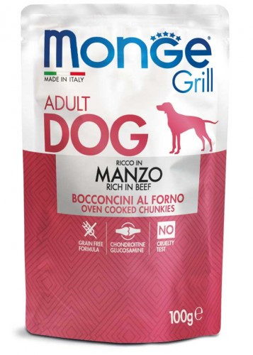 Monge Dog Grill Adult Beef (желе, говядина), 100 гр - фото 1 - id-p208678986