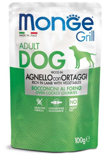 Monge Dog Grill Adult Lamb/Veg (желе, ягненок и овощи), 100 гр - фото 1 - id-p208678996