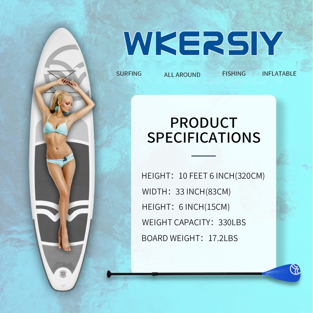 Доска SUP Board надувная (Сап Борд) серый, 320х84х15см - фото 2 - id-p208680025