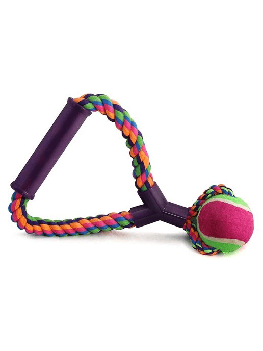 Игрушка для собак TRIOL Верёвка с ручкой и мяч , 250 мм - фото 1 - id-p208681280