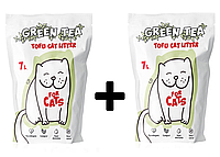FOR CATS наполнитель Tofu Natural (Зеленый чай), 7 л + 7 л
