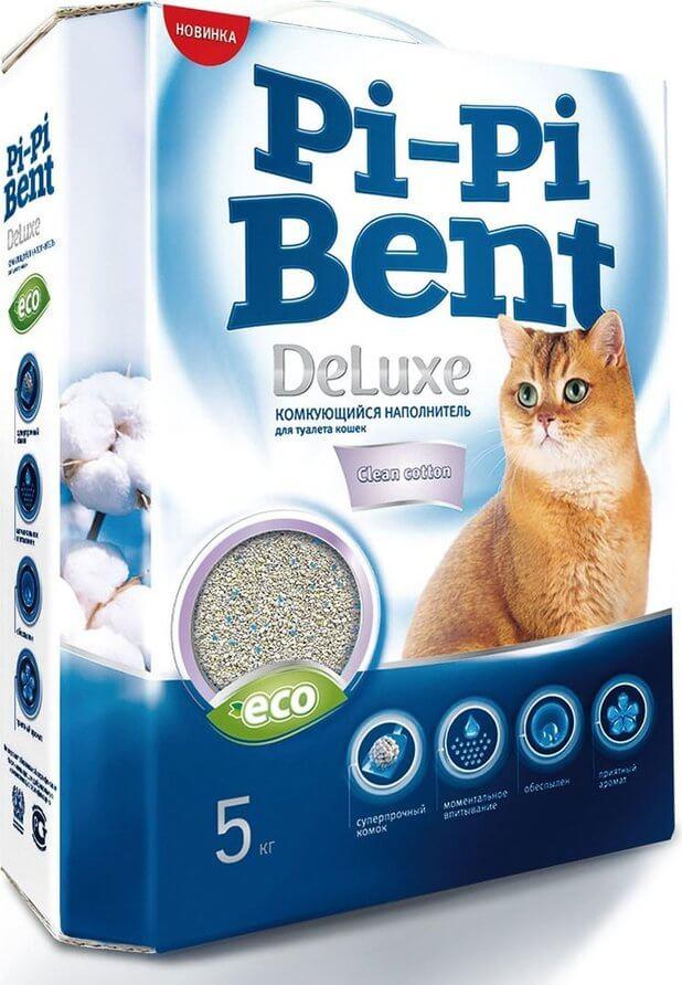 Наполнитель для туалета бентонитовый комкующийся PI-PI BENT Deluxe Clean Cotton, 12 л (5 кг) - фото 1 - id-p208681326