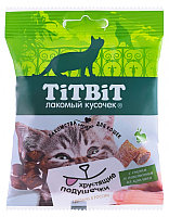 TitBit Хрустящие подушечки с сыром и паштетом из кролика для кошек, 30 гр