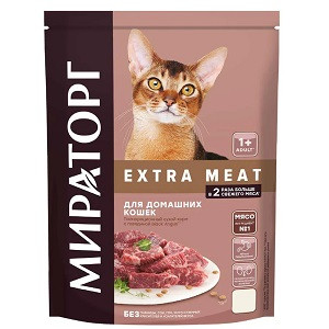 МИРАТОРГ WINNER Extra Meat для домашних кошек с говядиной, 400 гр - фото 1 - id-p208681359