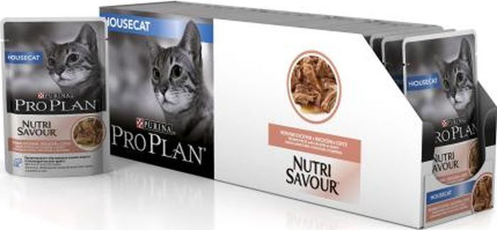 Pro Plan Nutrisavour Housecat с лососем (соус), 85 гр - фото 3 - id-p208675422