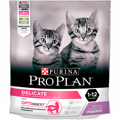 Pro Plan Delicate Kitten (Индейка), 0,4 кг - фото 1 - id-p208675439