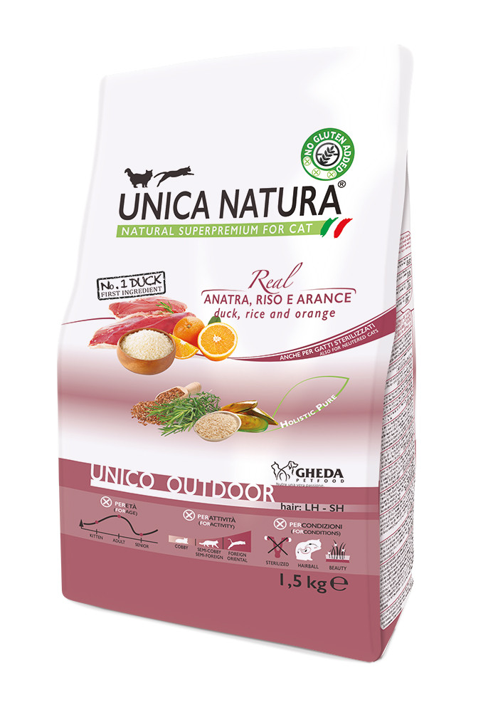 Unica Natura Unico Outdoor (утка, рис, апельсин), 1,5 кг - фото 1 - id-p208679255