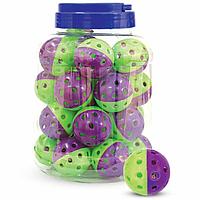 Игрушка для кошек "Мяч-погремушка" фиолетово-зеленый, d40мм (банка 25шт.)