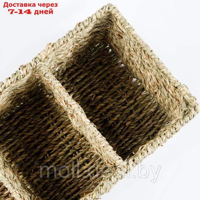 Корзина плетеная, 3 секции, 30х15х12 см, водоросли - фото 3 - id-p208643300