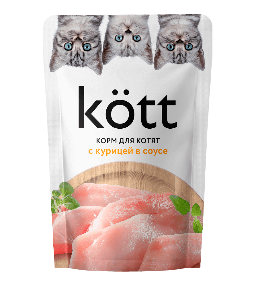 Корм Kott пауч для котят (курица в соусе), 75 гр - фото 1 - id-p208681548
