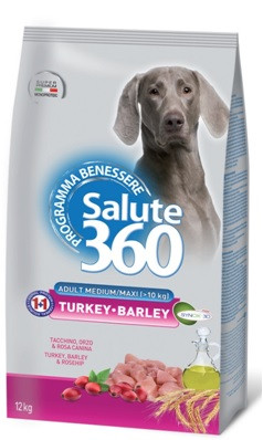 Pet 360 Salute Adult Medium/Maxi (индейка,ячмень), 12 кг - фото 1 - id-p208681569