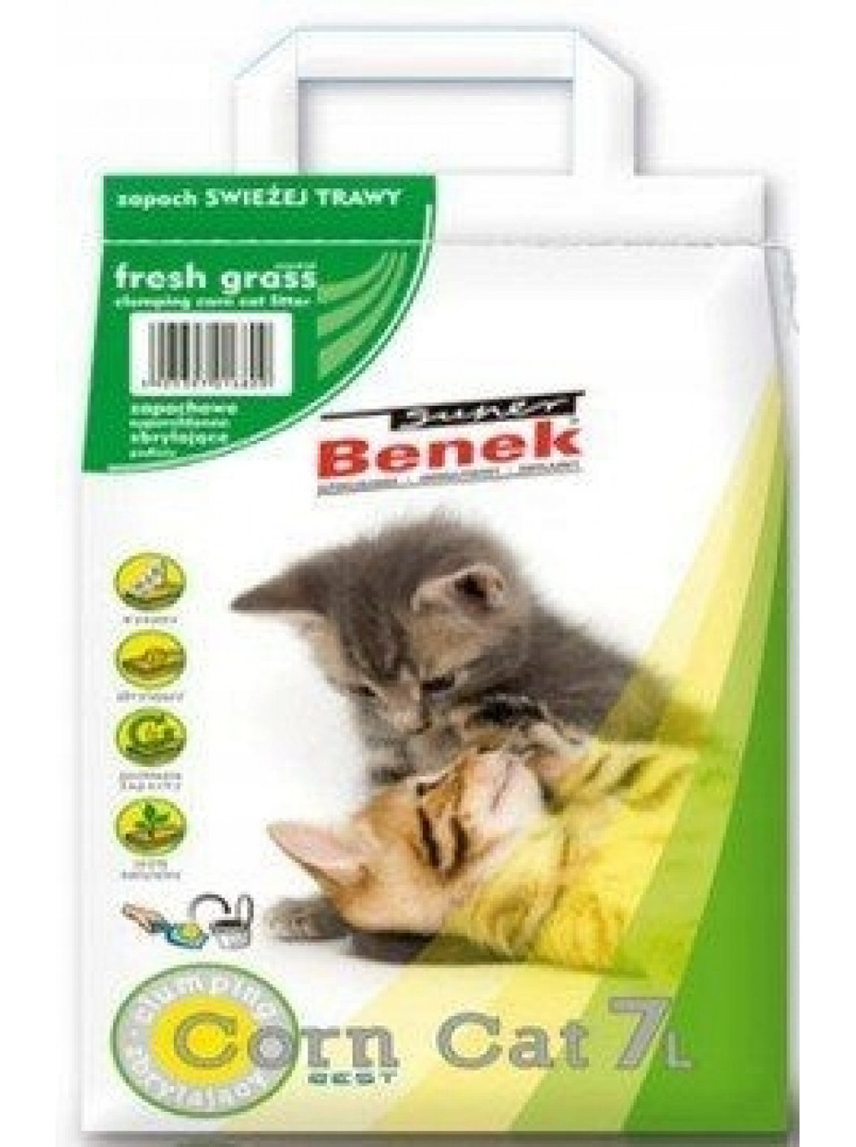 Наполнитель Super Benek Corn Cat кукурузный (Свежая трава), 7л - фото 1 - id-p208680317
