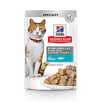 Hill's Science Plan Sterilised Cat Young Adult с форелью (соус), 85 гр