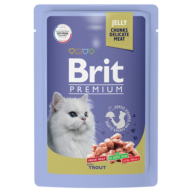 Brit Premium Пауч для взрослых кошек (ягненок в желе), 85г - фото 1 - id-p208680443