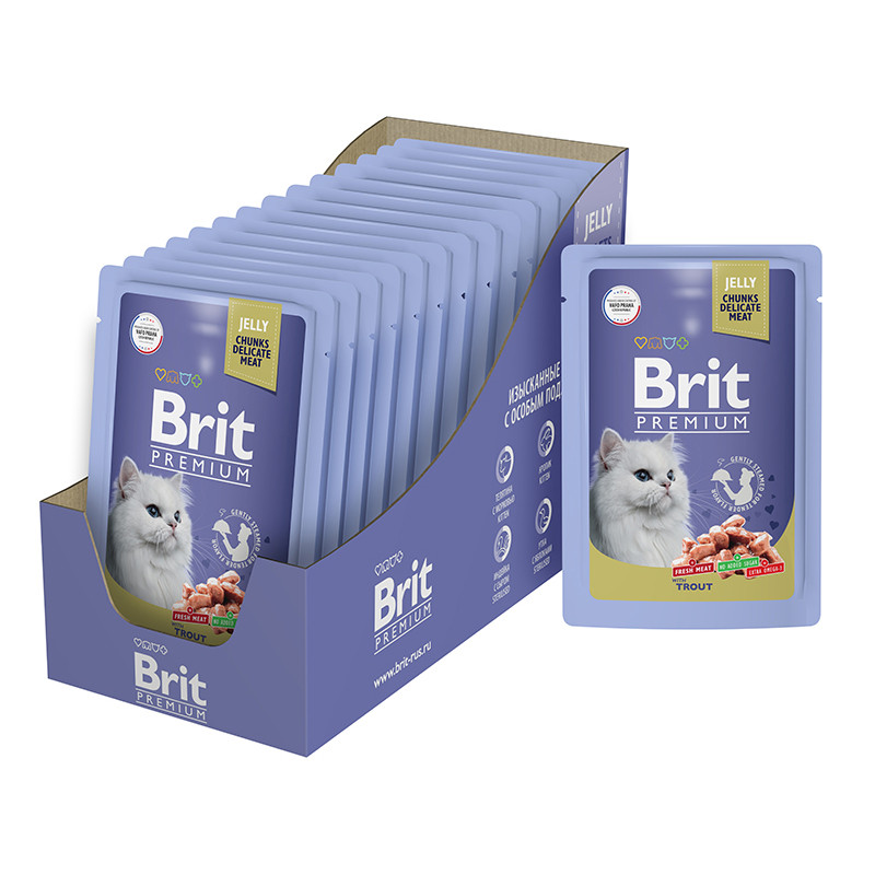 Brit Premium Пауч для взрослых кошек (ягненок в желе), 85г - фото 2 - id-p208680443