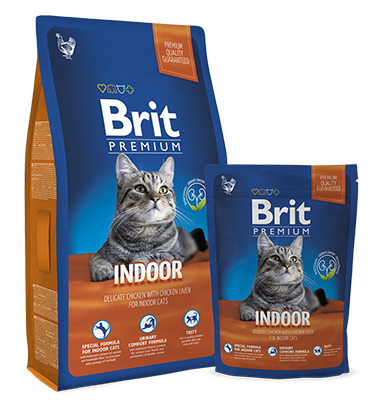 Brit Premium Cat Indoor (Курица и печень) для кошек, 400 гр. - фото 1 - id-p208680479