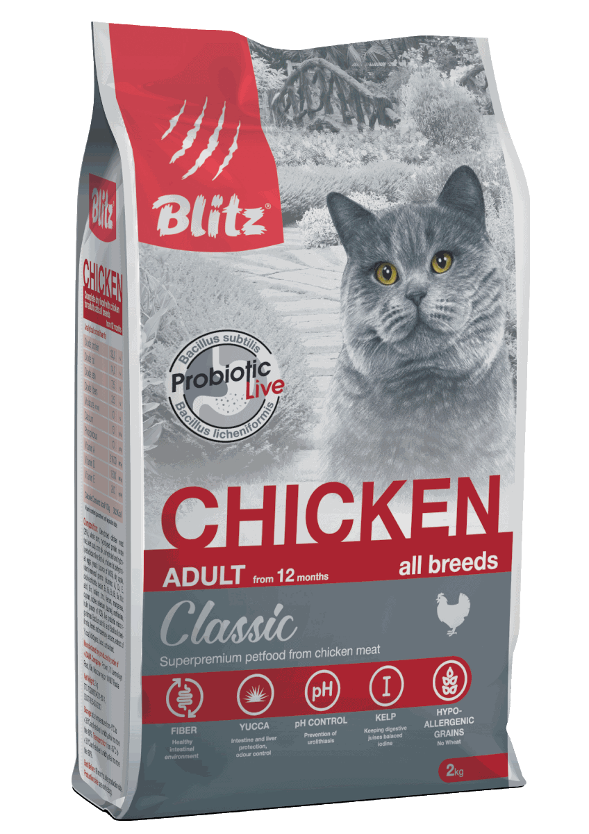 Blitz Classic Chicken Adult Cats (курица), 2 кг - фото 1 - id-p208681728
