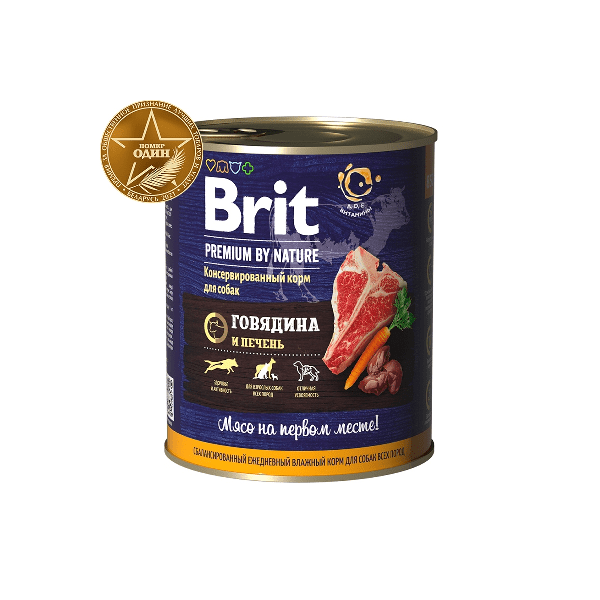 Brit Premium консервы для взрослых собак всех поро (сердце и печень), 850 гр - фото 1 - id-p208680560