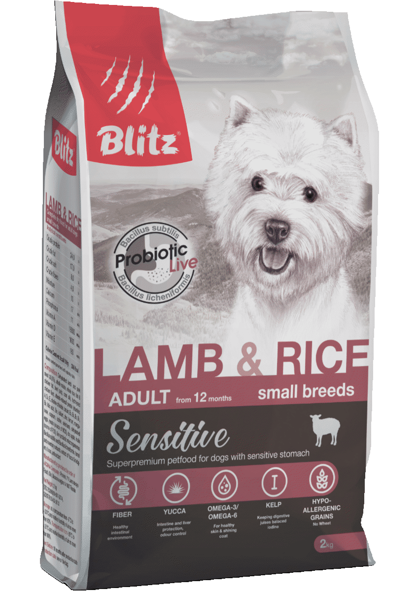 Blitz Sensitive Lamb & Rice Small Adult (ягненок, рис), 500 г - фото 1 - id-p208681790