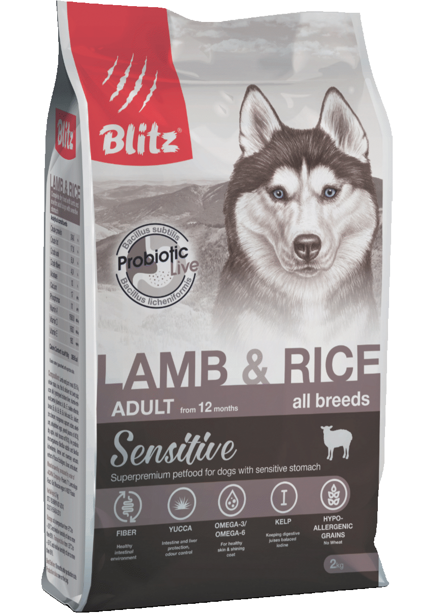 Blitz Sensitive Lamb & Rice Adult (ягненок, рис), 2 кг - фото 1 - id-p208681792