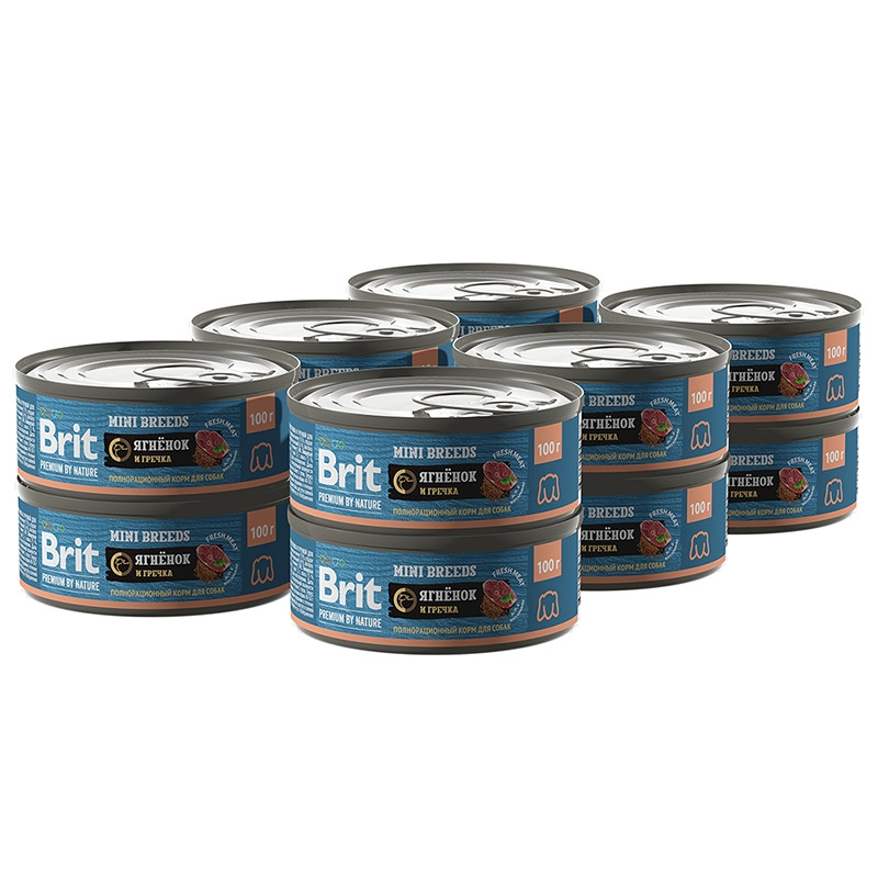 Brit Premium by Nature консервы для собак мелких пород (ягненок и гречка), 100 гр - фото 2 - id-p208679707