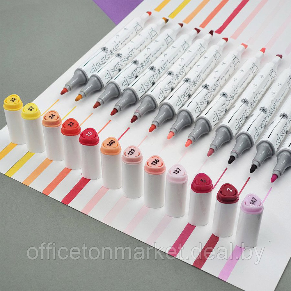 Набор двусторонних маркеров для скетчинга "Sketch&Art", 48 цветов - фото 5 - id-p208682623