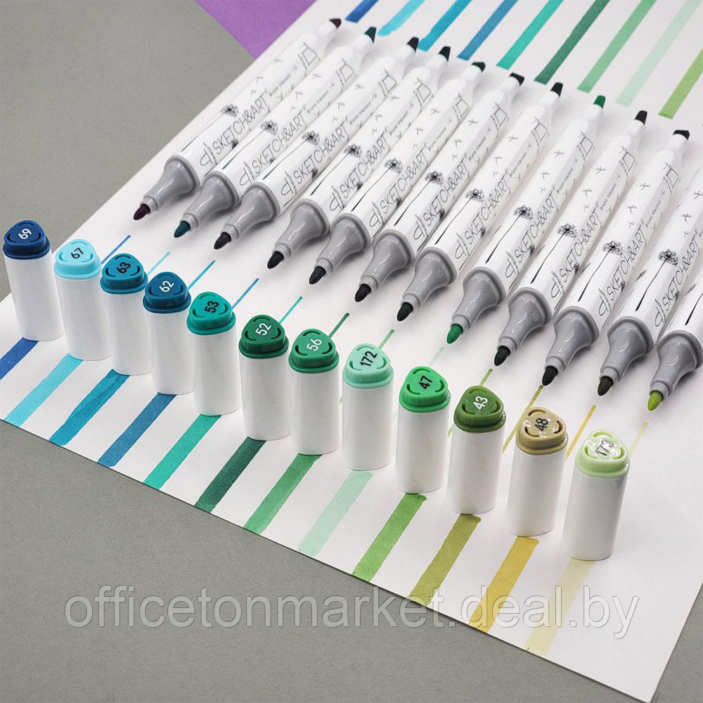 Набор двусторонних маркеров для скетчинга "Sketch&Art", 48 цветов - фото 6 - id-p208682623