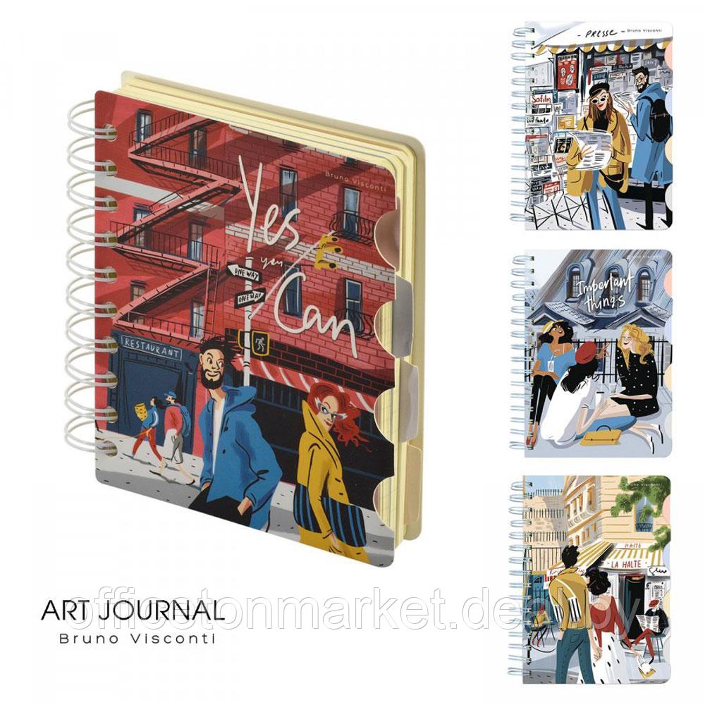 Блокнот "Art Journal", A5, 120 листов, клетка, линейка, точка, ассорти - фото 2 - id-p208682644