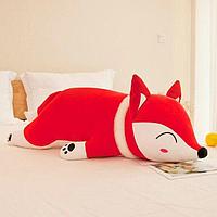 Мягкая игрушка подушка Спящая лиса, 35 см