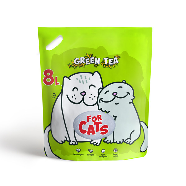 FOR CATS наполнитель силикагелевый с ароматом зеленого чая, 8 л - фото 1 - id-p208676140