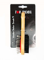 Двустороння щетка For Friends с деревянной ручкой, М 6*21,5 см