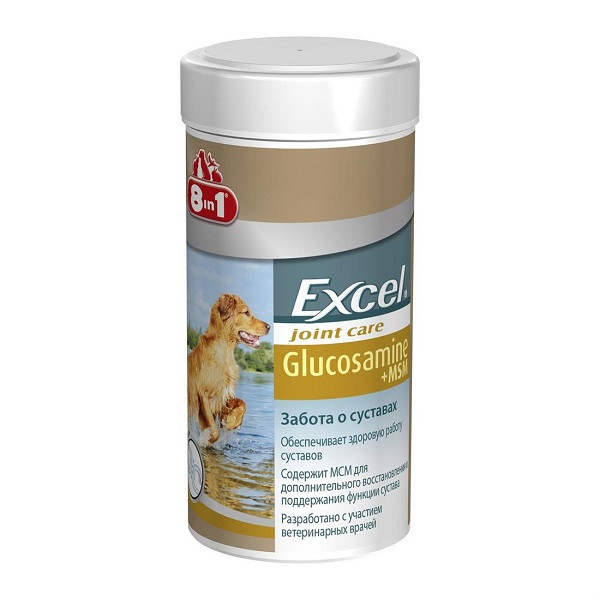 Витамины для собак 8 in 1 Excel Glucosamine+MSM, 55 таб - фото 1 - id-p208677381