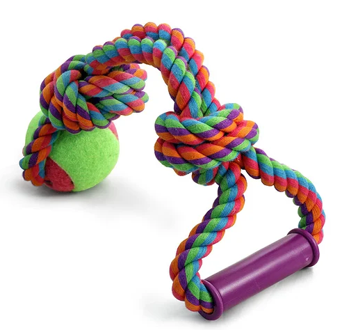 Игрушка для собак TRIOL Верёвка с ручкой 2 узла и мяч, 380 мм - фото 2 - id-p208677407