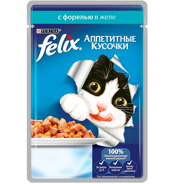 Felix Двойная вкуснятина для кошек (Индейка и печень в желе), 75 гр - фото 2 - id-p208676604