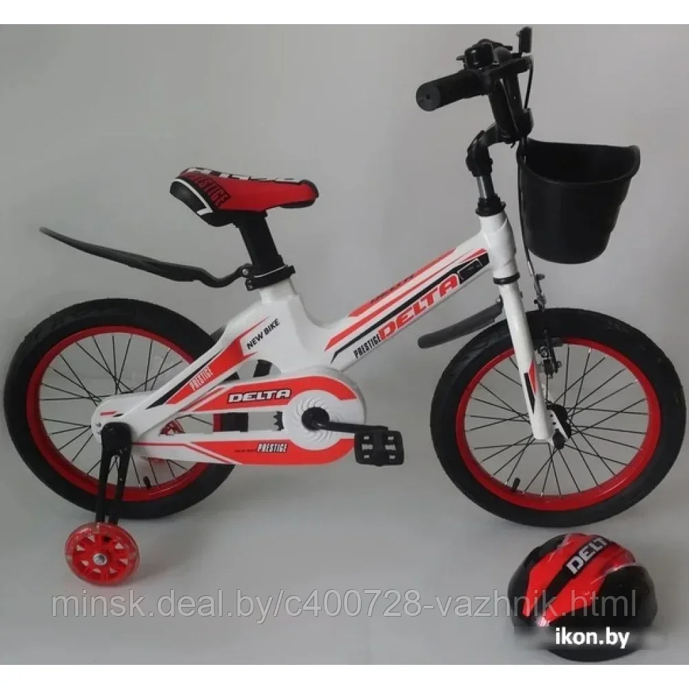 Велосипед детский Delta Prestige 16 2023 (белый, спицы, шлем) - фото 2 - id-p208694687