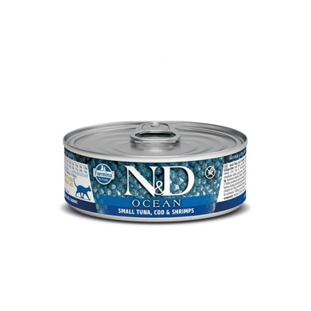 N&D Grain Free Ocean Cat Tuna, Cod & Shrimp (тунец, треска, креветки), 70 гр - фото 1 - id-p208677914