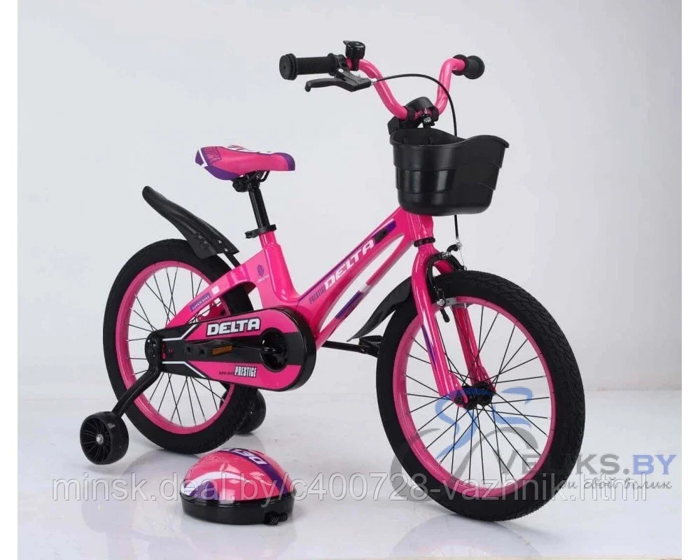 Велосипед детский Delta Prestige 16" + шлем 2020 (розовый) - фото 1 - id-p152050260