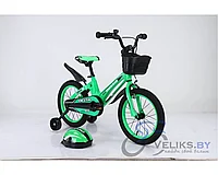 Велосипед детский Delta Prestige 18" + шлем 2020 (черный/зеленый)