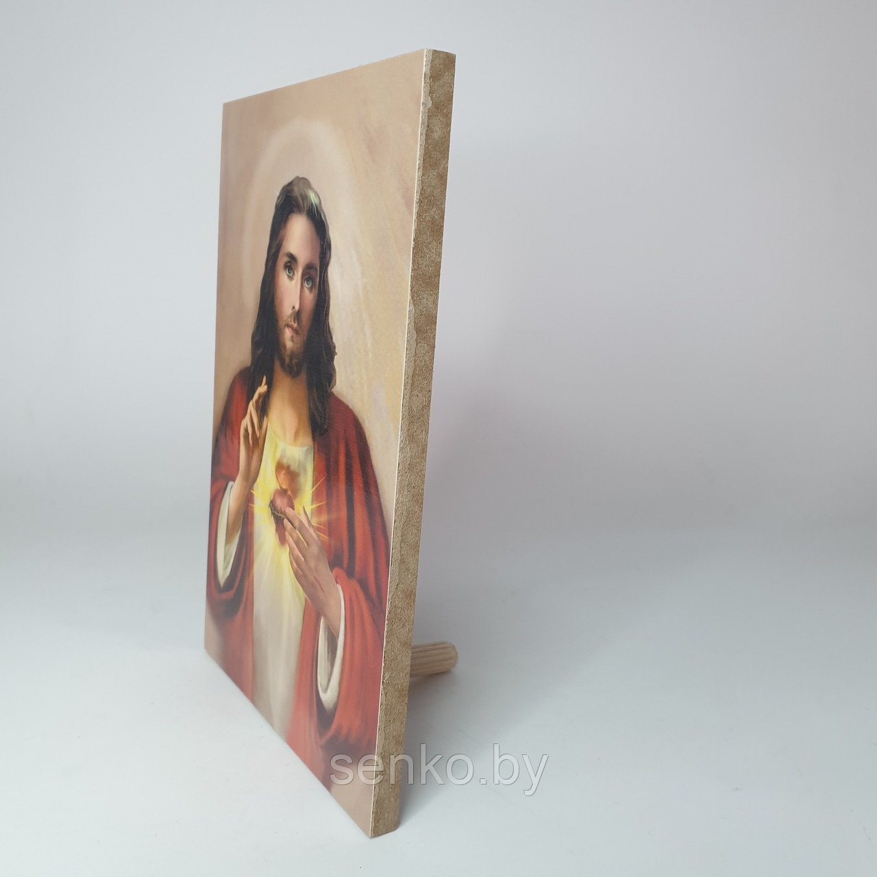 Икона "Сердце Иисуса" - деревянная 10×15 см. - фото 2 - id-p208696166