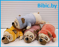 Мягкая плюшевая детская игрушка подушка антистресс Собака Мопс, подушки-обнимашки для детей
