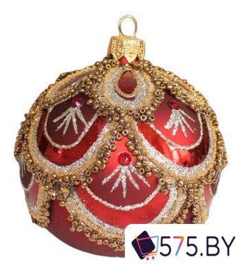 Елочная игрушка Орбитал Шар Д-338 200-067-5 (8см, бордовый), фото 2