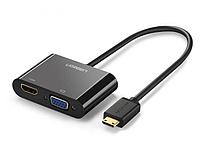 Сплиттер Ugreen CM101 HDMI - VGA+HDMI+3.5mm 40744